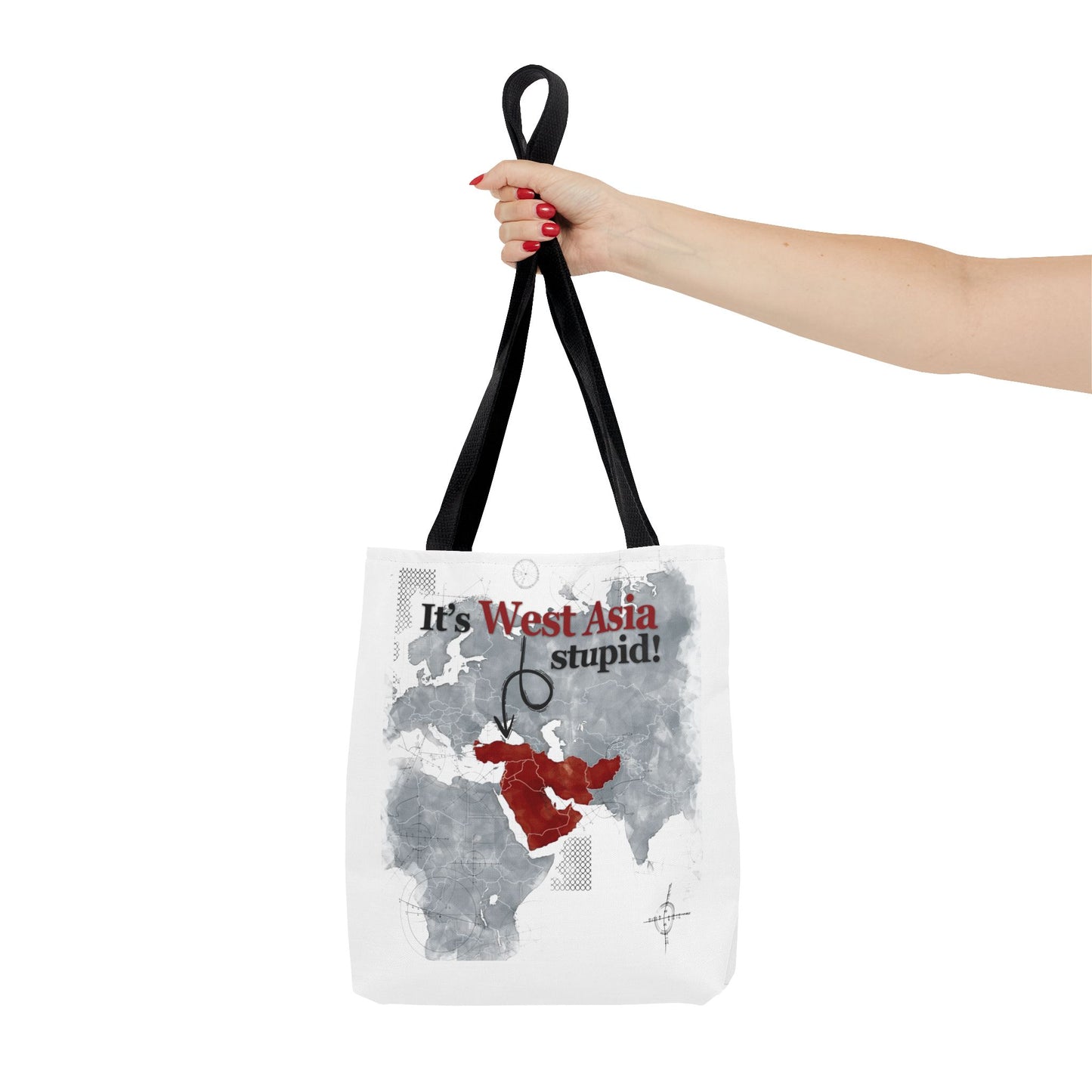 West Asia Stupid Tote Bag, Funny Tote, Map Design Bag, Unique Gift, Eco-Friendly Shopping Bag