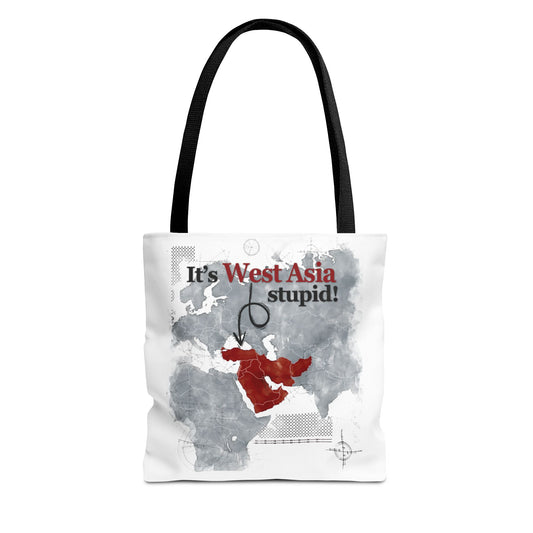 West Asia Stupid Tote Bag, Funny Tote, Map Design Bag, Unique Gift, Eco-Friendly Shopping Bag