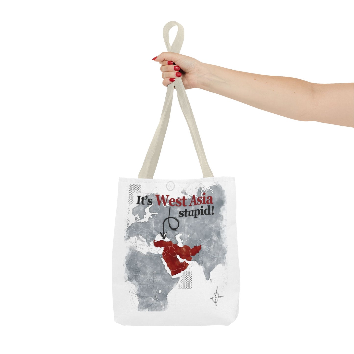 West Asia Stupid Tote Bag, Funny Tote, Map Design Bag, Unique Gift, Eco-Friendly Shopping Bag