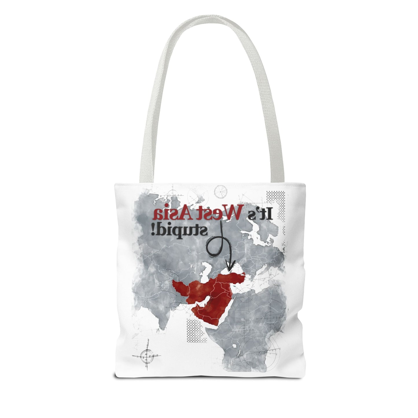 West Asia Stupid Tote Bag, Funny Tote, Map Design Bag, Unique Gift, Eco-Friendly Shopping Bag