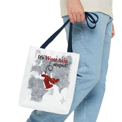 West Asia Stupid Tote Bag, Funny Tote, Map Design Bag, Unique Gift, Eco-Friendly Shopping Bag