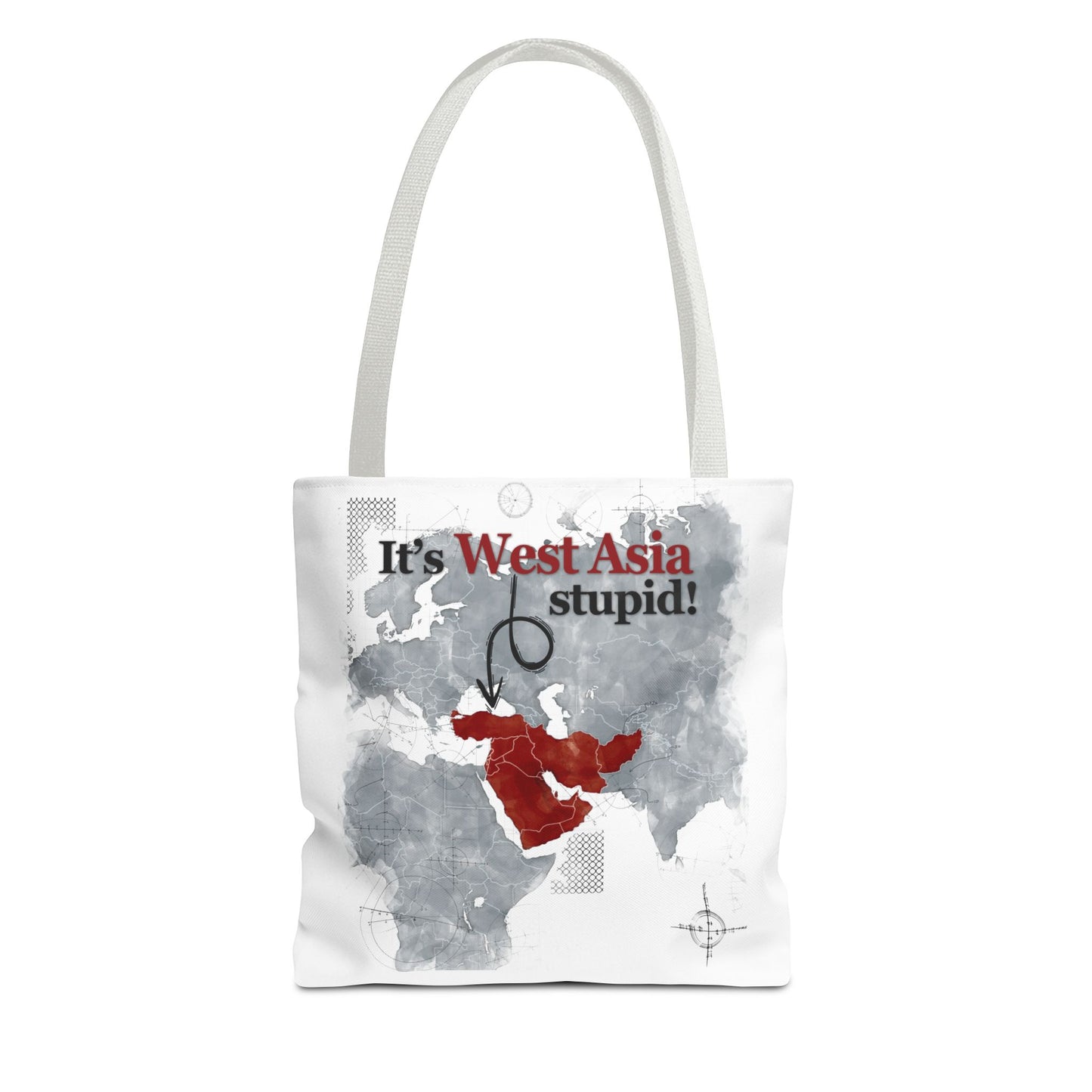 West Asia Stupid Tote Bag, Funny Tote, Map Design Bag, Unique Gift, Eco-Friendly Shopping Bag