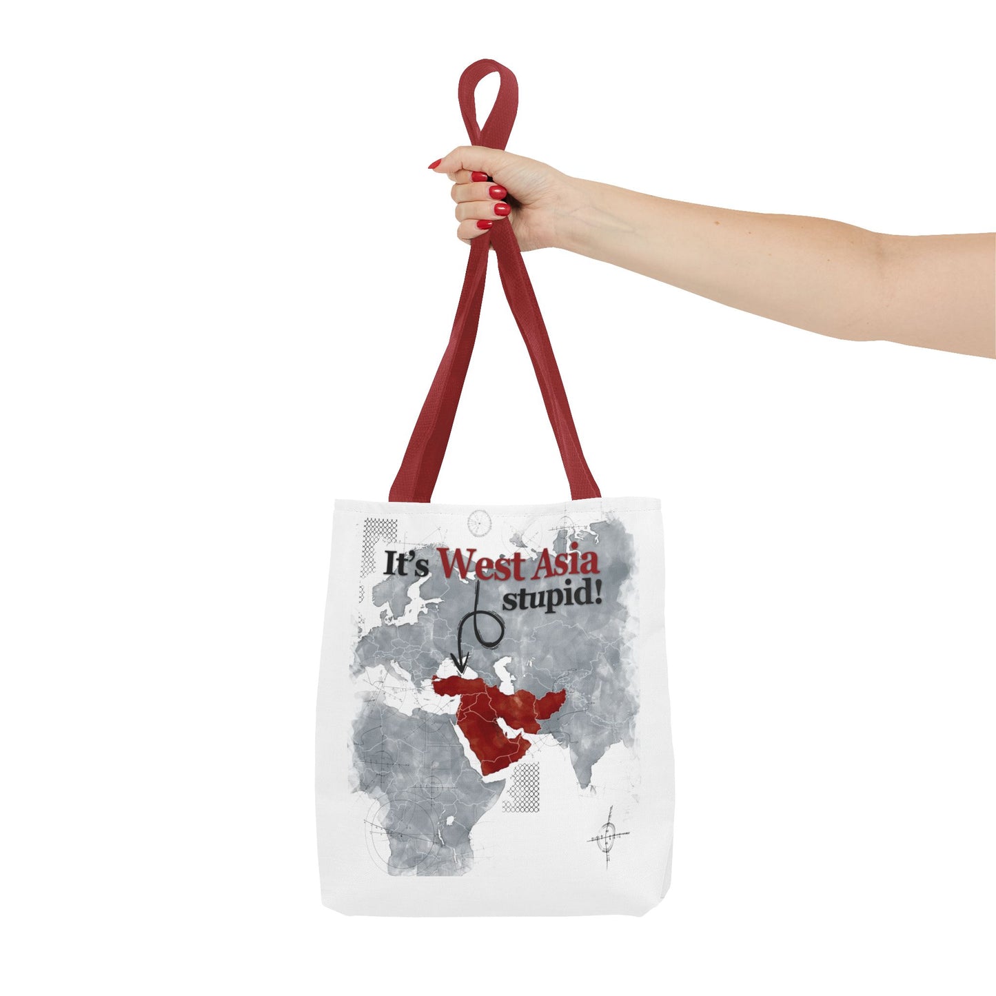 West Asia Stupid Tote Bag, Funny Tote, Map Design Bag, Unique Gift, Eco-Friendly Shopping Bag
